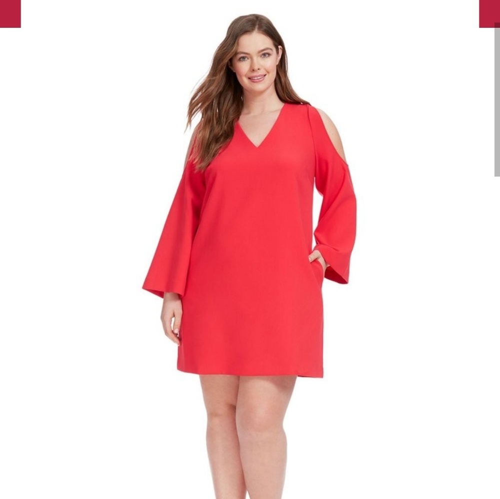 Cold shoulder shift dress